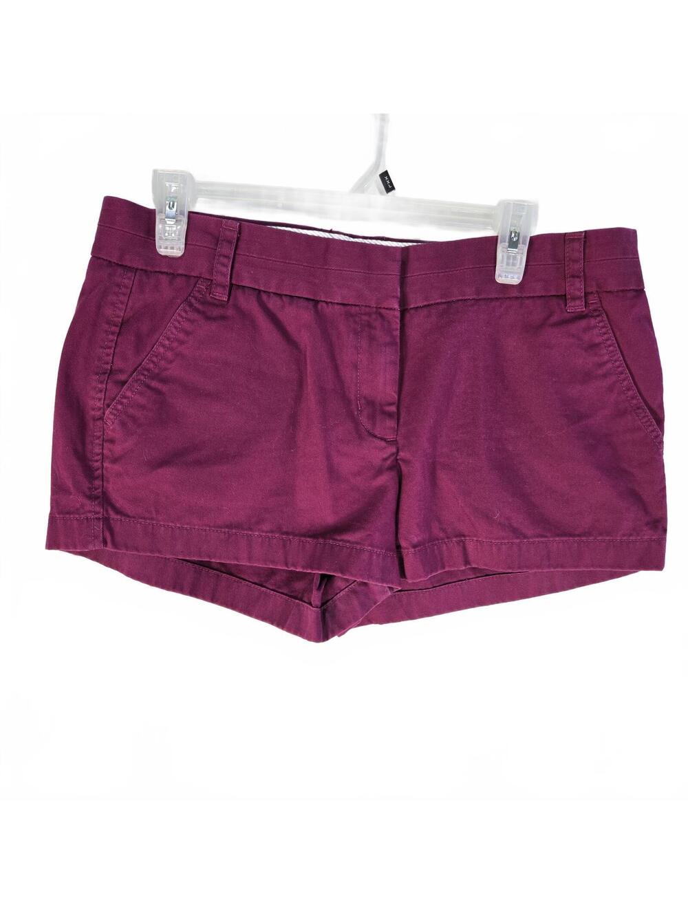 J.Crew Broken-In Chino Shorts Magenta Pink Cotton Summer Preppy Chic Size 10